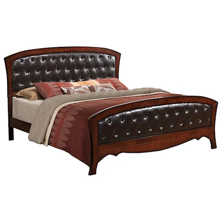 King Panel Bed with Upholstered Headboard and Footboard